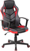 Gaming stoel - zwart/rood - ecologisch leer - verstelbaar