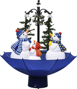 vidaXL - Kerstboom - sneeuwend - met - paraplubasis - 75 - cm - PVC - blauw