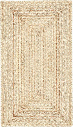Nora - Handgeweven jute tapijt - Gevlochten deurmat 110 x 60 cm - Natuurlijk beige