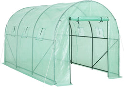 Gardebruk Kweekkas 7m² - Roldeur & 6 Ramen 350x200x200cm Groen
