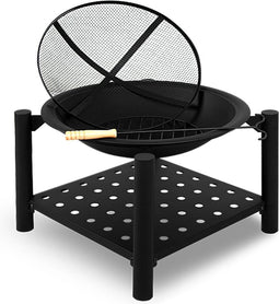 Gardebruk Vuurschaal - Ø55cm Pook Vonkrooster Deksel – Zwart