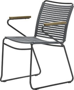 Garden Impressions Antibes dining stoel - teaklook - carbon black/ antraciet