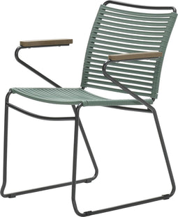 Garden Impressions Antibes dining stoel - teaklook - carbon black/ mossgreen