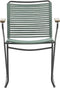 Garden Impressions Antibes dining stoel - teaklook - carbon black/ mossgreen