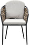 Garden Impressions Bali dining fauteuil - carbon black - natural rotan - desert sand