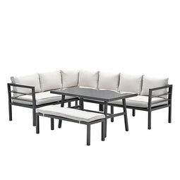 Garden Impressions Blakes Lounge Diningset - Carbon Black/Desert Sand