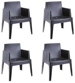 Garden Impressions Box Tuinstoel Black - 4 stuks