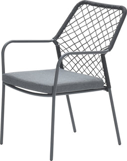 Garden Impressions Dido dining tuinstoel - aluminium - donker grijs/zwart
