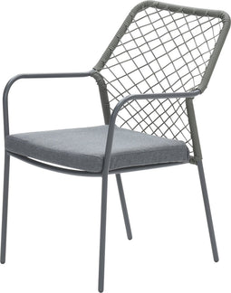 Garden Impressions Dido dining tuinstoel - aluminium - donker grijs/mosgroen