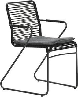 Garden Impressions Hermes stapelbare fauteuil - rope black - carbon black/ mystic grey