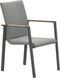 Garden Impressions Ottawa dining stoel - teak look - carbon black/ grijs