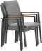Garden Impressions Ottawa dining stoel - teak look - carbon black/ grijs