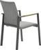 Garden Impressions Ottawa dining stoel - teak look - carbon black/ grijs