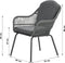Garden Impressions Triton dining stoel - rope light grey - carbon black/ mystic grey