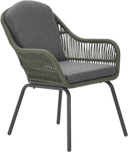 Garden Impressions Triton dining stoel - rope moss green - carbon black/ mystic grey