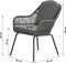 Garden Impressions Triton dining stoel - rope moss green - carbon black/ mystic grey