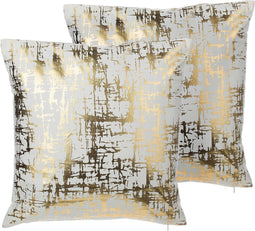 GARDENIA - Sierkussen set van 2 - Goud - 45 x 45 cm - Katoen