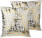 GARDENIA - Sierkussen set van 2 - Goud - 45 x 45 cm - Katoen