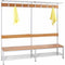 Garderobe set voor kleedkamers met bank, en hoeden/schoenenplank 189cm hoog x 200cm breed x 40cm diep Enkelzijdig