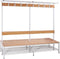 Garderobe set voor kleedkamers met bank, en hoeden/schoenenplank 189cm x 100cm x 80cm Dubbelzijdig
