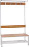 Garderobe set voor kleedkamers met bank, en hoeden/schoenenplank 189cm hoog x 120cm breed x 40cm diep Enkelzijdig