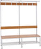Garderobe set voor kleedkamers met bank, en hoeden/schoenenplank 189cm hoog x 200cm breed x 40cm diep Enkelzijdig