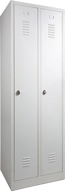 Garderobekast met 4 legborden (linkerkolom) en hoedenplank (rechterkolom) breed 89CM sluiting Met sleutel en cilinderslot aantal deuren 3 framekleur Wit (RAL9010)