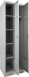Garderobekast met 4 legborden (linkerkolom) en hoedenplank (rechterkolom) breed 60CM sluiting Met hangoogsluiting aantal deuren 2 framekleur Licht grijs (Ral 7035)