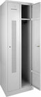 Garderobekast perfo deur breed 89CM .Sluiting Met hangoogsluiting. Aantal deuren 3. Op de sokkel en kleur deur Blauw