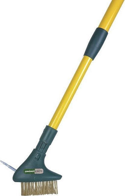 GardiREX Weed Brush, Stalen onkruidborstel met 140cm steel instelbaar – voegborstel - met steel - borstel is vervangbaar - voegenkrabber - voegen borstel