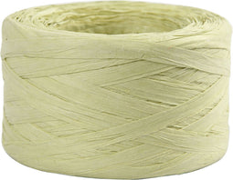 Garen - Papier raffia garen - 100% houtvezel - lichtgroen - B: 7-8 mm - 100m - 1 rol