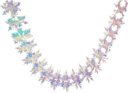 Garland Snowflake Plastic Iridescent 210cm