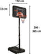 Garlando - Basketbalpaal - Cleveland - 200 cm tot 305 cm hoog - Verstelbaar - Basketbalring - Verplaatsbaar - Basketbal voor buiten