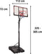 Garlando - Basketbalpaal - Orlando - 225 cm tot 305 cm hoog - Verstelbaar - Basketbalring - Verplaatsbaar - Inklapbaar - Basketbal voor buiten