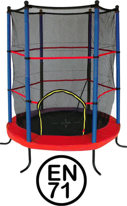 Garlando - Combi XS - Trampoline met Veiligheidsnet - voor Kinderen - Rond - 140 cm - met Veilige Rand - Rood - Blauw