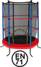 Garlando - Combi XS - Trampoline met Veiligheidsnet - voor Kinderen - Rond - 140 cm - met Veilige Rand - Rood - Blauw