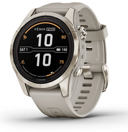Garmin fēnix 7S Pro, Sapphire Solar Edition Goud (Beige)