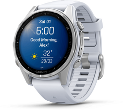 Garmin fēnix 8, 43mm, RVS body, Gorilla Glass, Zilver (Wit)