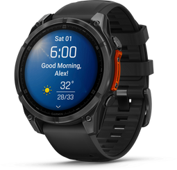 Garmin fēnix 8, 47mm, RVS body, Gorilla Glass, Grijs (Zwart)
