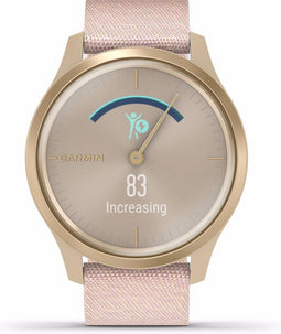 Garmin Vivomove Style - Hybride Smartwatch - Echte wijzers - Verborgen touchscreen - 40mm - Champagne/Dust Rose