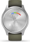 Garmin Vivomove Style - Hybride Smartwatch - Echte wijzers - Verborgen touchscreen - 40mm -Silver/Moss