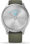 Garmin Vivomove Style - Hybride Smartwatch - Echte wijzers - Verborgen touchscreen - 40mm -Silver/Moss