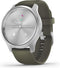 Garmin Vivomove Style - Hybride Smartwatch - Echte wijzers - Verborgen touchscreen - 40mm -Silver/Moss