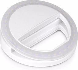 Garpex® Selfie Ringlamp Oplaadbaar - Opzetbare Selfie Light Ring - Wit