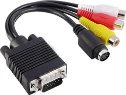 Garpex® VGA naar S-Video AV RCA TV Converter Kabel Adapter met Audiokabel