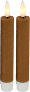 Countryfield Led dinerkaarsen - 2x st- cognac bruin -H15cm - afstandsbediening