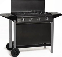 Gasbarbecue - GRILL GARDEN - Zwart en grijs - 4 branders met deksel