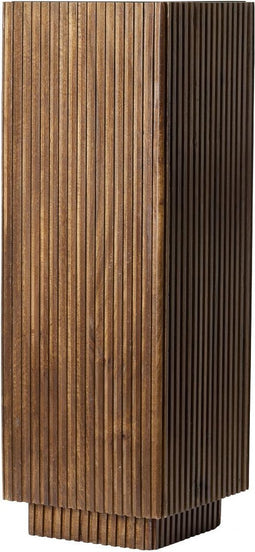 Gatura zuil 35x35x100 cm - hout donkerbruin/glas bruin