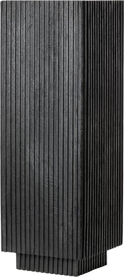 Gatura zuil 35x35x100 cm - hout mat zwart/glas smoke