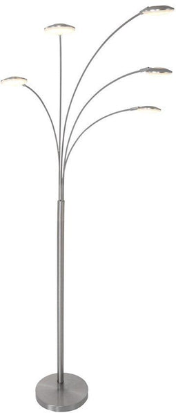 Mexlite Synna 1327ST - Vloerlamp - Draaibaar dimbaar LED - Zilver